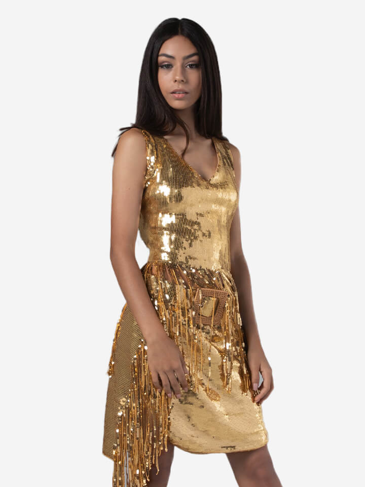 Vestido de Noche Dorado